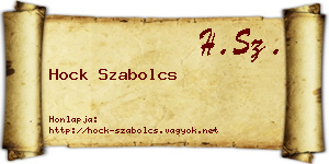 Hock Szabolcs névjegykártya